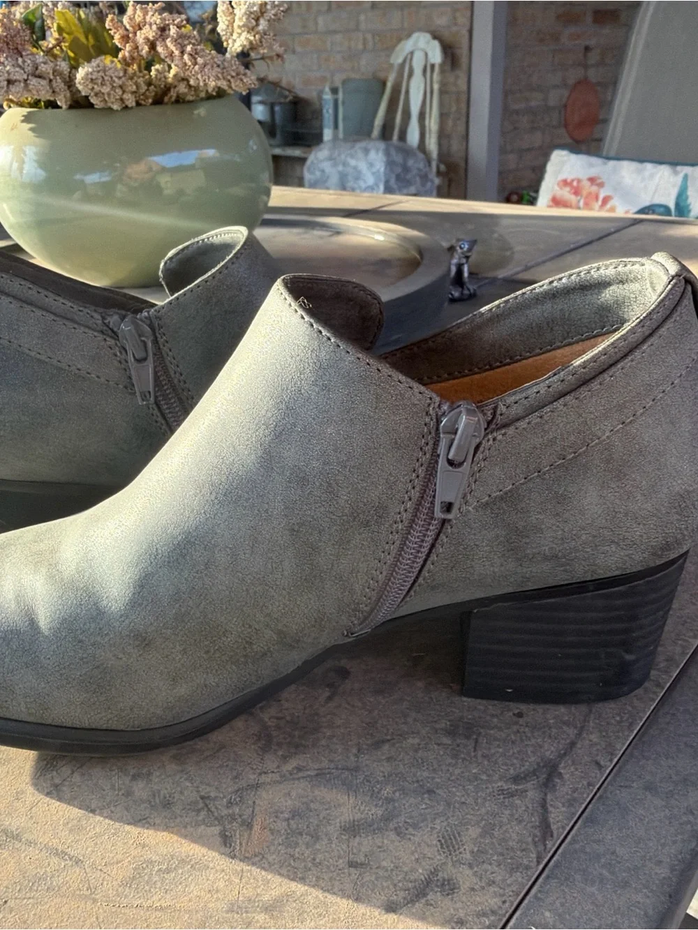 Soul Naturalizer Gray Ankle Booties with Side Zip 9W